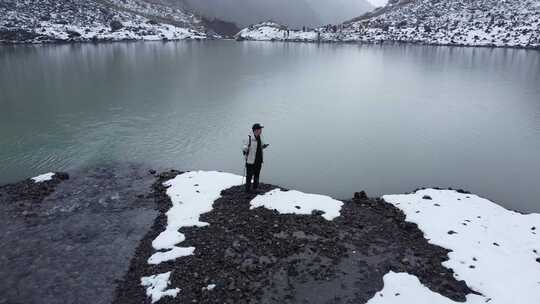 雨崩村冰湖视频素材模板下载