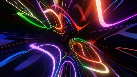 动感彩色线条光影素材