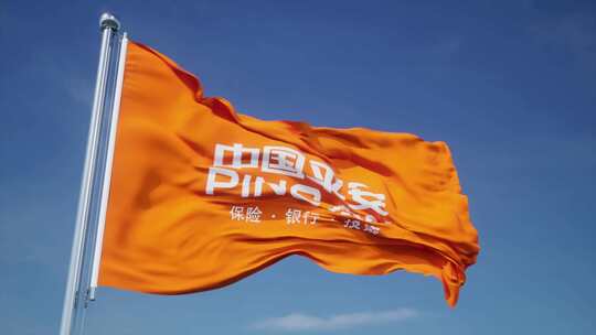 中国平安旗帜素材视频素材模板下载