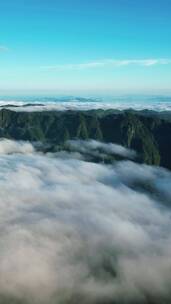 航拍大自然高山云海湖北神农架风景