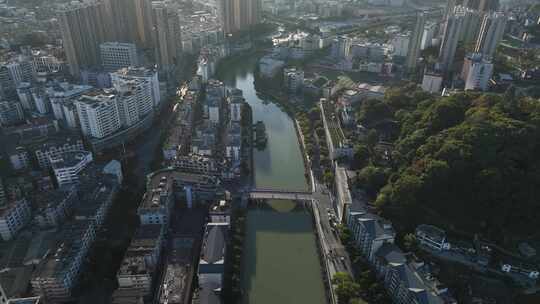 福建省泉州市德化县主城区航拍浐溪