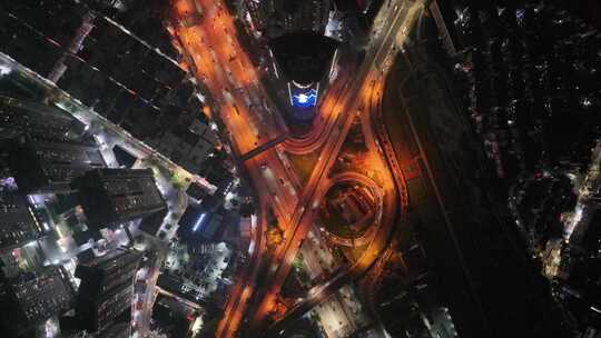 深圳罗湖区夜景航拍