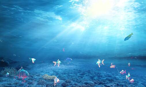 梦幻海底生物游动