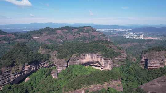 广东丹霞山5A景区丹霞地貌航拍