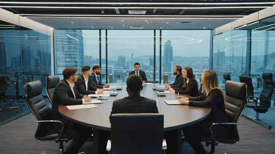 商务人士会议室开会场景