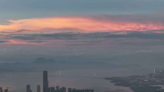 深圳南山福田大湾区日出霞光