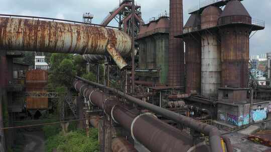 钢铁厂老厂区航拍