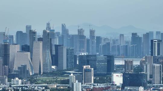 杭州现代都市风景航拍