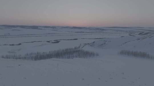 航拍牙克石大雪景