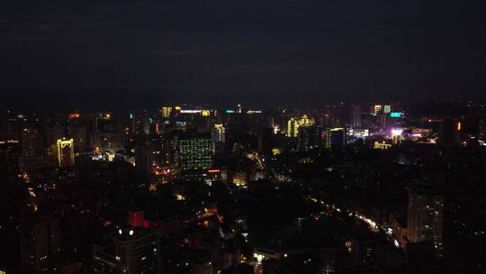 航拍武汉城市夜景