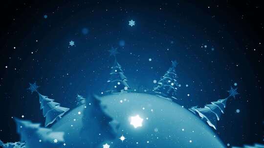 蓝色雪花圣诞节背景视频素材模板下载