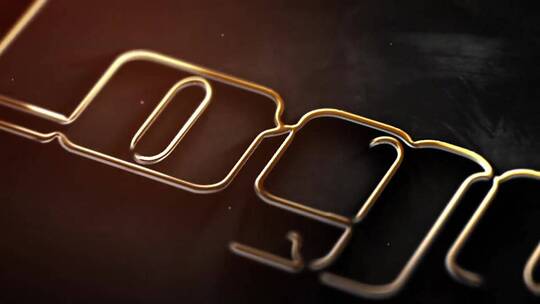 LOGO演绎中风金属标志展示金色抛光开场片头ae模板