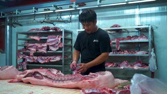 （原创）生猪养猪屠宰加工猪肉视频素材模板下载