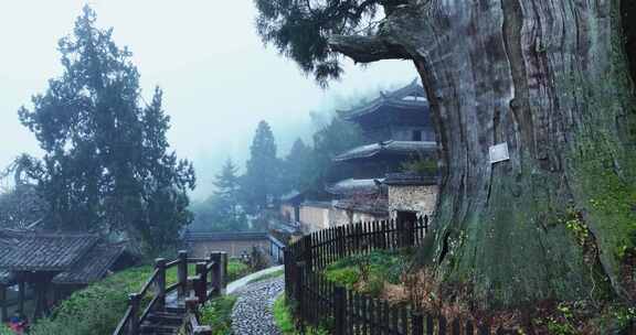 丽水景宁云中大漈时思寺航拍