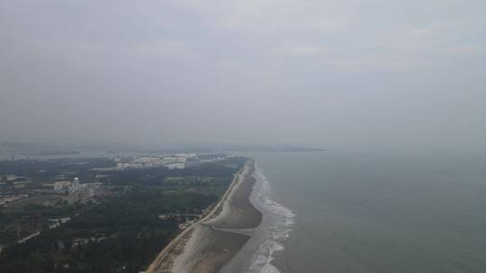 广东茂名中国第一滩景区航拍