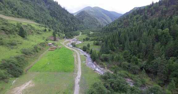 绿水青山乡村风景航拍