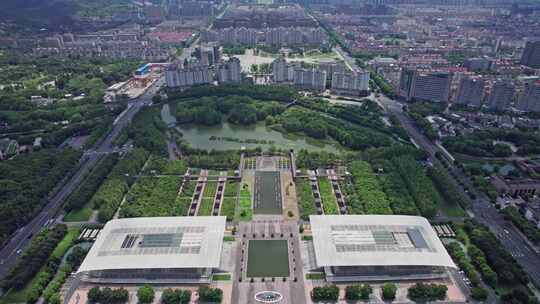 德清县城市大景 德清图书馆