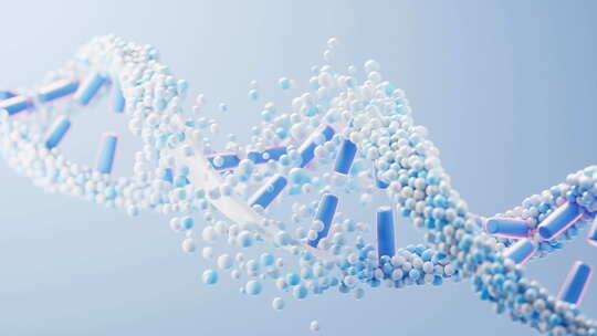 生物科技概念DNA基因循环动画3D渲染视频素材模板下载