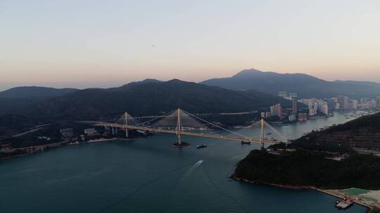 香港汀九大桥航拍大景