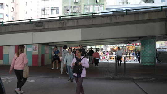 香港铜锣湾街景人流
