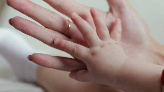 婴儿的手与大手