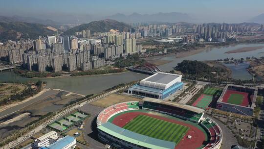 福建宁德市蕉城区城市天际线风光航拍