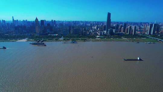 武汉城市多建筑多镜头航拍