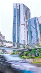广州_高德置地_花城广场_天桥_车流大范围延时_竖屏
