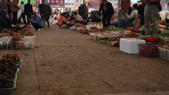 云南木水花野生菌交易市场