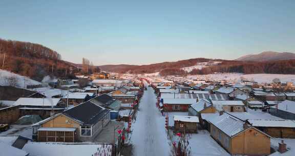 雪后乡村全景