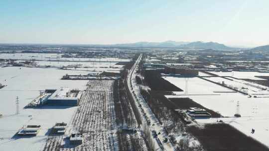 航拍雪景 唯美冬日空镜 立冬 冬至节气