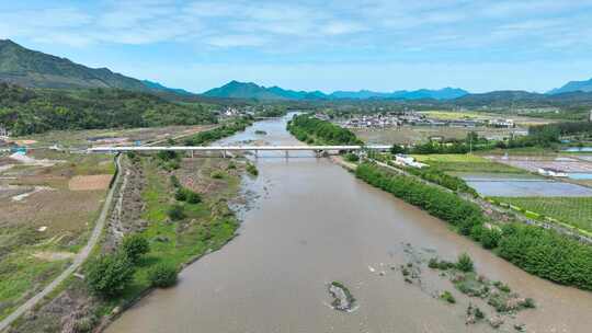 洪涝 雨季洪水 河道水流