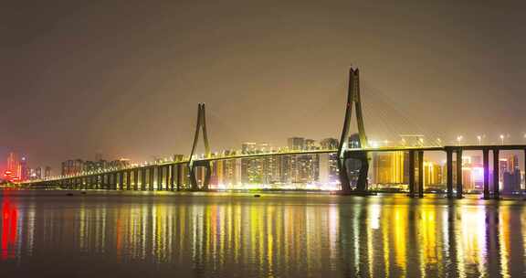 湛江赤坎海湾大桥 彩带夜景