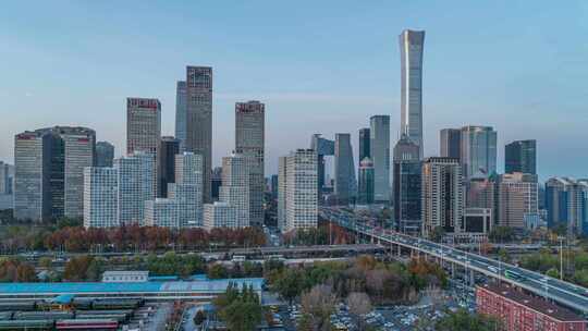 北京cbd 国贸  北京夜景 日转夜