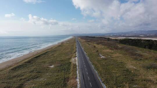 日本北海道海滨公路自然风光航拍