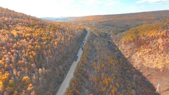 森林道路货车翻山越岭