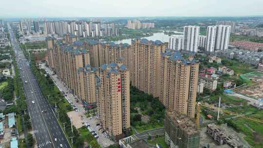 东城国际第三代住房房产小区航拍
