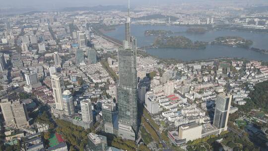 航拍南京城市宣传片地标建筑