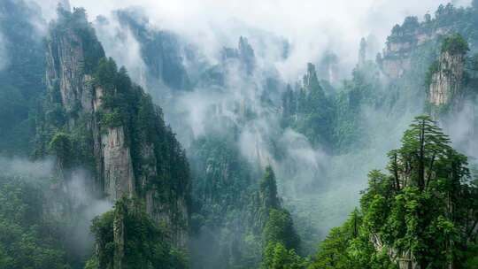 张家界武陵源自然风光全景