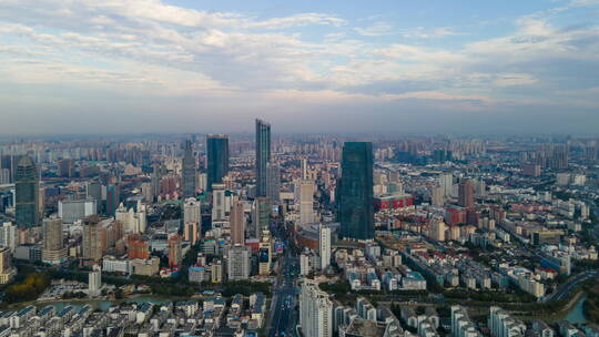 无锡市区全景4K航拍延时