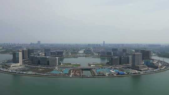 河南郑州龙湖公园郑州金融岛航拍视频素材模板下载