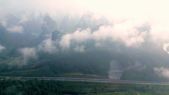 桂林山水阳朔风光中国航拍