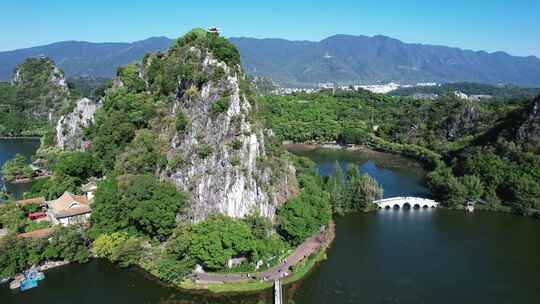 广东肇庆星湖景区七星山5A景区航拍