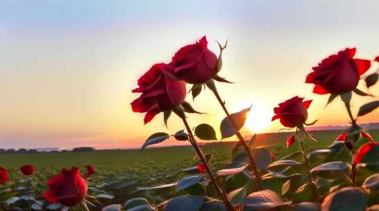 【4K】玫瑰花玫瑰花园鲜花红色玫瑰花