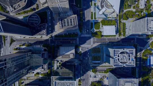 俯拍上海城市风光视频素材模板下载