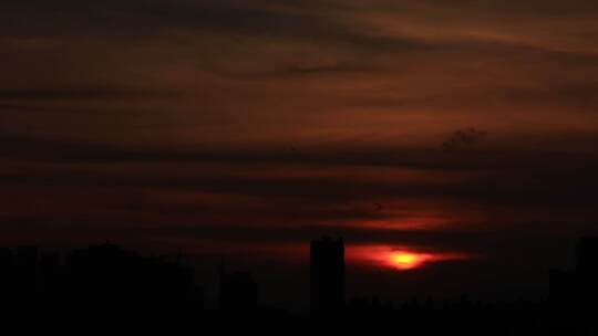 夕阳西下太阳落山视频素材模板下载