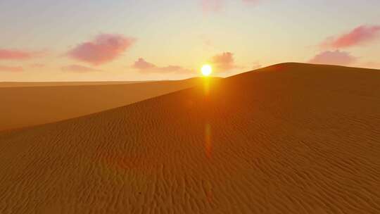 绿洲 荒漠 日落 沙丘视频素材模板下载