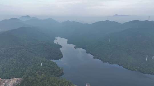 深圳梅林水库航拍