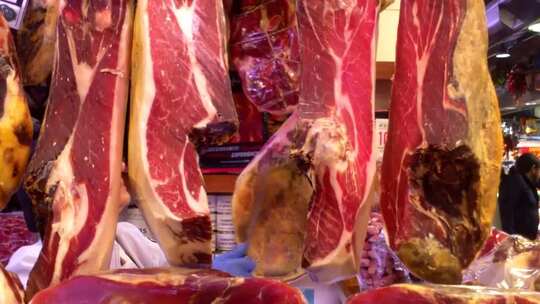 菜市场卖猪肉视频素材模板下载
