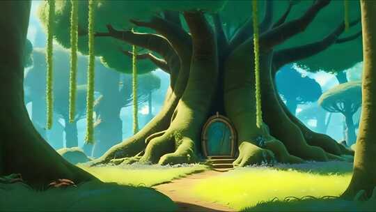 梦幻童话森林大树树林